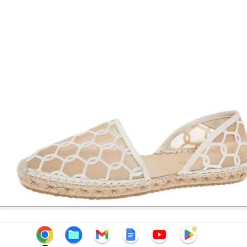 Jimmy Choo White Embroidered Mesh Dreya D'orsay Flat Espadrilles Size 40 1/2